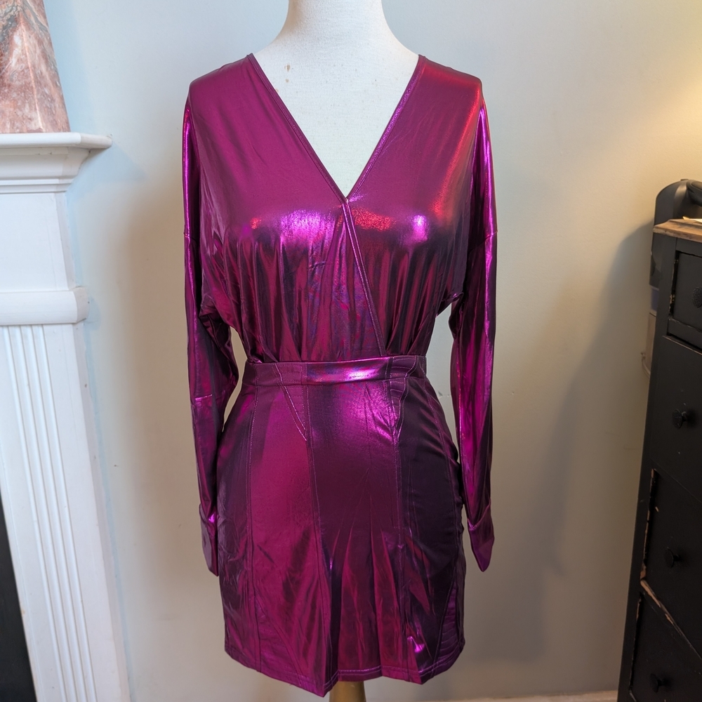 Entro Metallic Pink Mini Dress